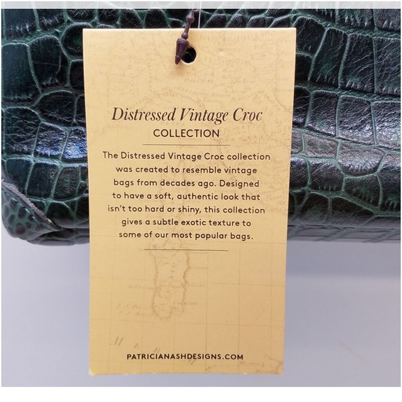 Patricia Nash 10th Anniversary Limited Edition Vintage Green Croc Leather Bag - Picture 16 of 16
